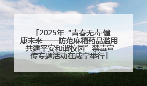 2025年“青春无毒·健康未来——防范麻精药品滥用 共建平安和谐校园”禁毒宣传专题活动在咸宁举行